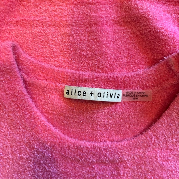 Alice + Olivia- SZ M Hot Pink Fuzzy Crop Top - Picture 6 of 6